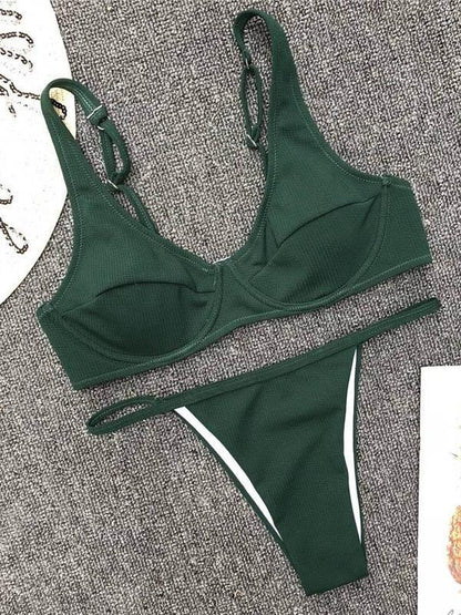 Solid Beach Hot Sexy Bikinis Swimwear
