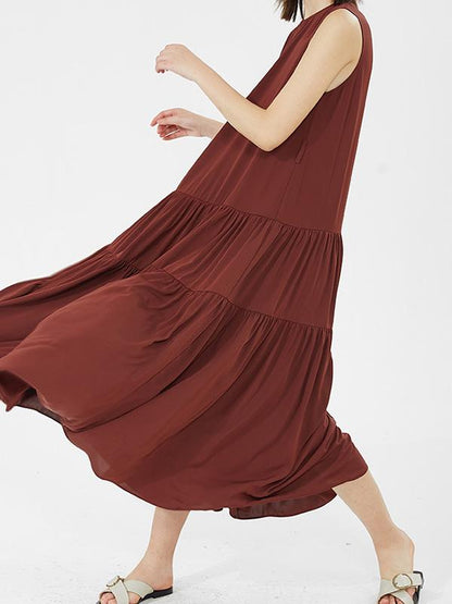 Casual Round-neck Sleeveless Long Dress