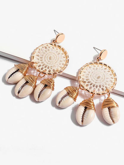 Rattan Shell Conch Hollow Earring Accessories