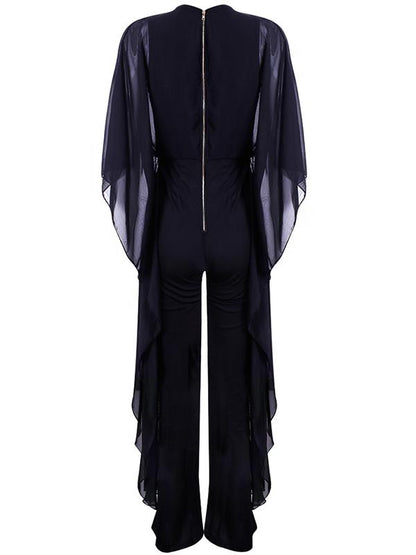 Wide-leg Pants Chiffon Spliced Jumpsuit
