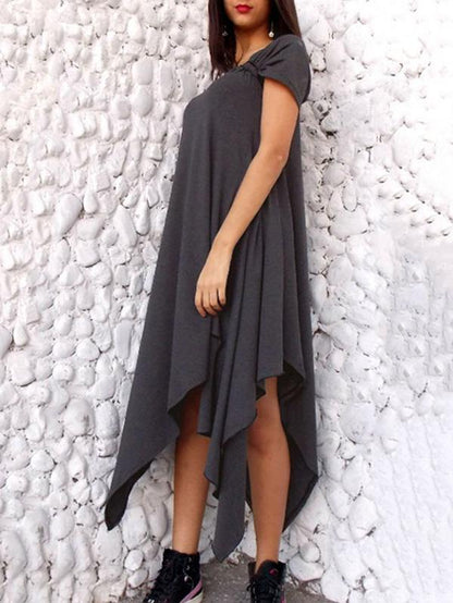 Casual Solid Cropped Midi Dresses