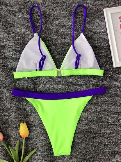Split-joint Triangle Top With Panty Bikini Set