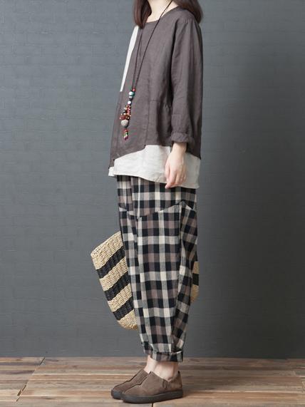Loose Split-joint Round-neck T-shirt