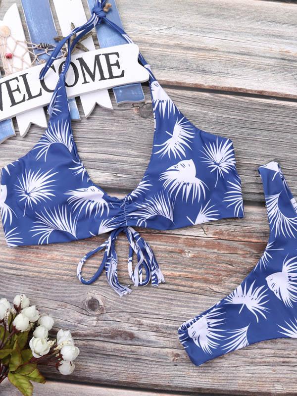 Digital Printed Halter-neck Bikinis Swimwear