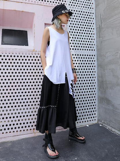 Loose Shredded Braces Dress