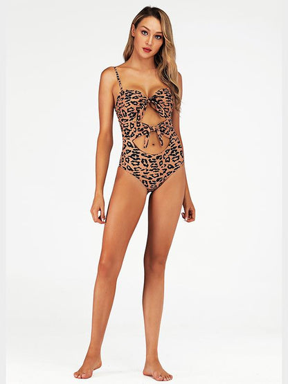 Hollow Ties Front One Piece Swimsuit