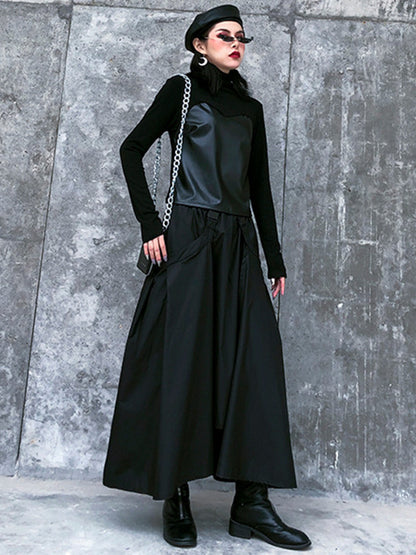 Original Cool Solid Color Loose A-Line Skirt