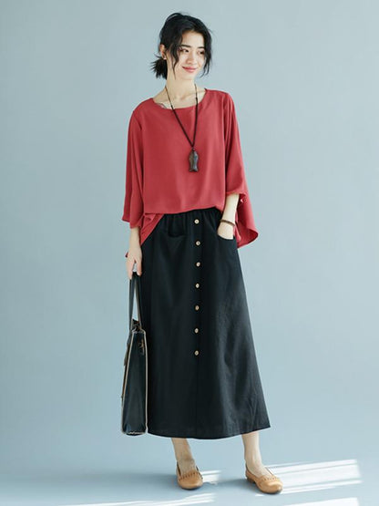 Casual Soft Flare Sleeve Tops