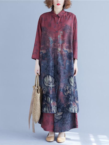 Original Printed Shirt + Wide Leg Pants
