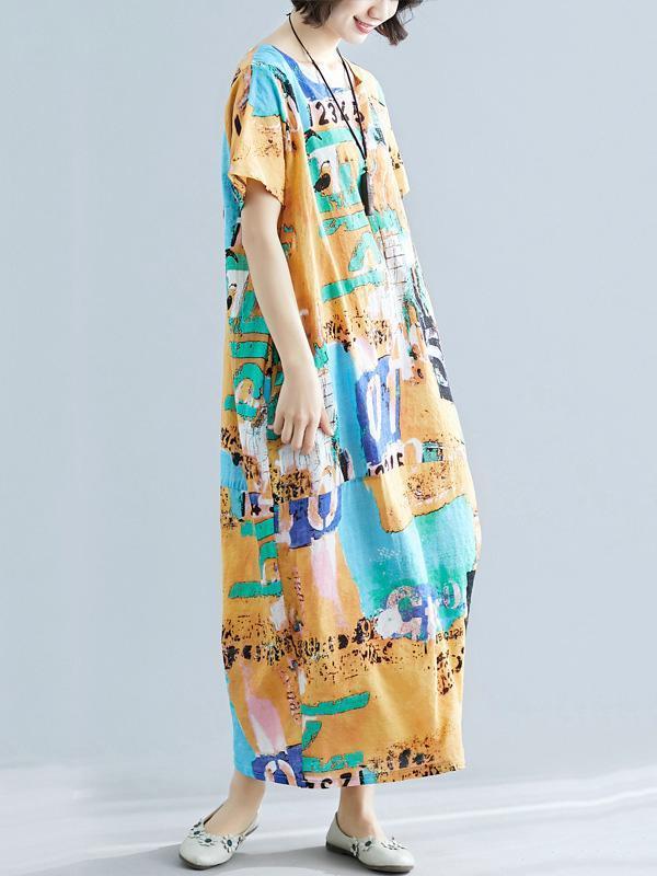 Original Printed Round-Neck Dress