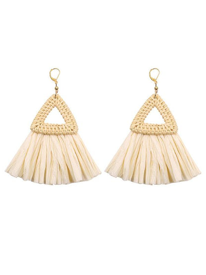 Raffia National Knitting Earrings