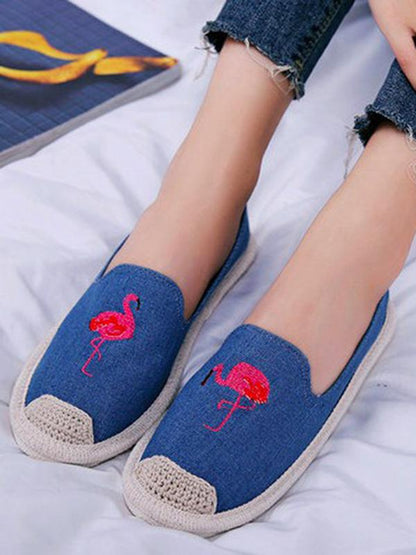Embroidered Canvas Fisherman Flats