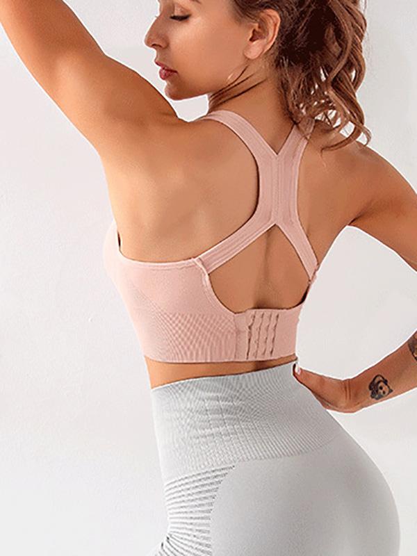 Solid Quick Dry Shockproof Sports Bra