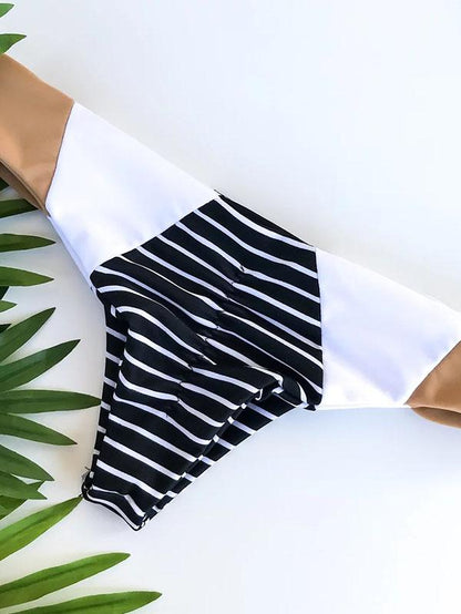 Striped Bandeau Top Bikinis Swimwear