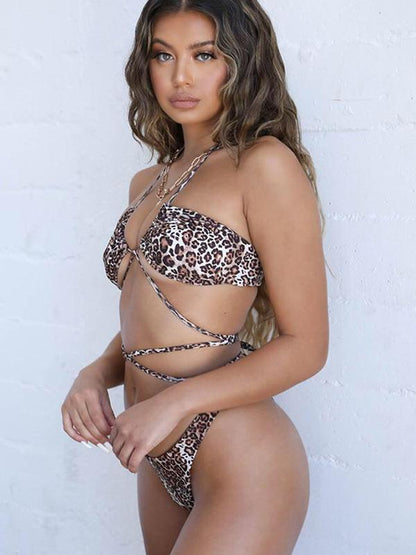 Sexy Bandage Split Type Bikini Swimsuit