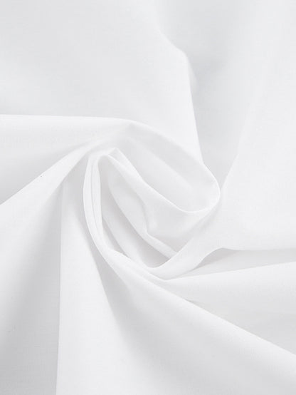 Urban Solid Color Split-Joint Pleated Lapel Collar Bishop Sleeves Shirt
