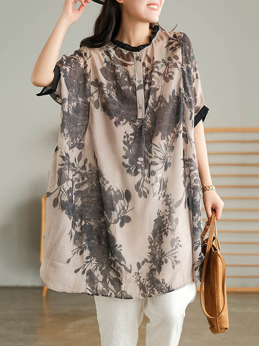 Vintage Original Printed Short Sleeves Round-Neck T-Shirt