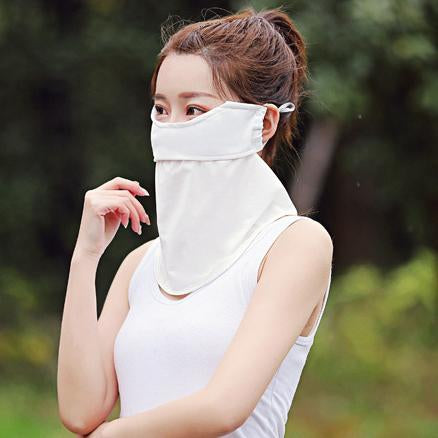 Solid Color Breathable Ice Silk Eye And Neck Protection Mask