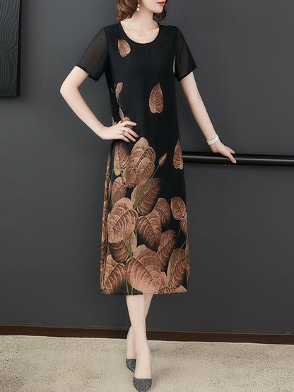 Loose Chiffon Printed Dress