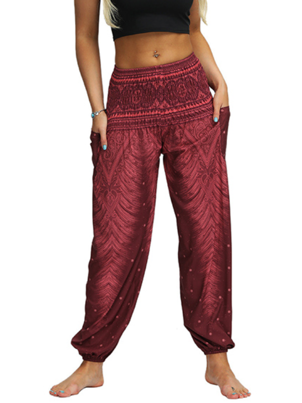 Bohemia Loose Printed Elastics Knickerbockers& Yoga Pants