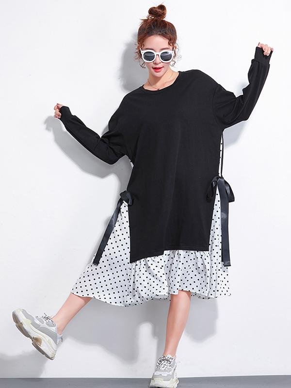 False-two Plus Size Loose Sweet Midi Dresses