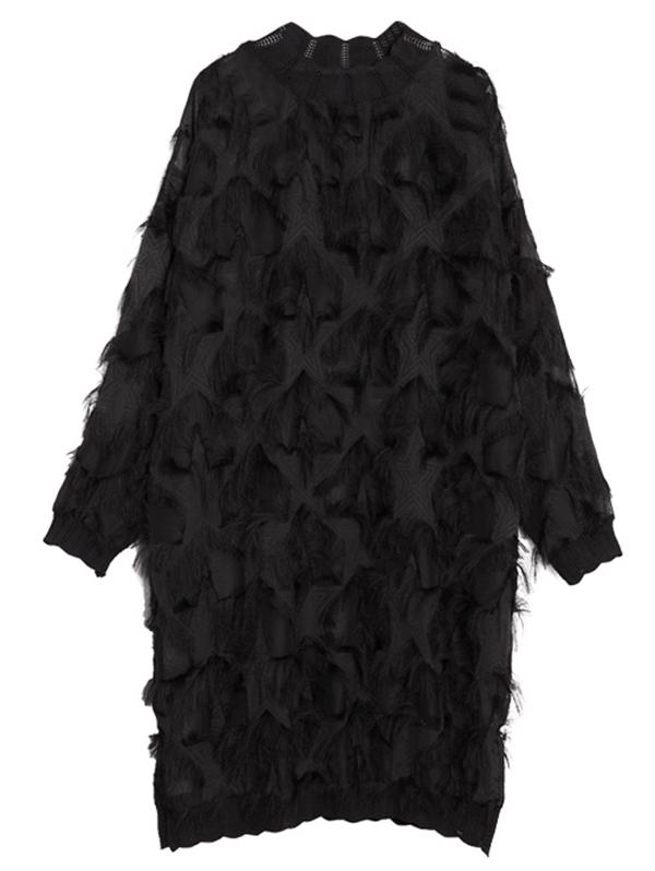 Plus Size Fuzzy Loose Midi Dresses
