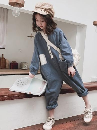Loose Fashion Split-joint Kids Jumpsuits