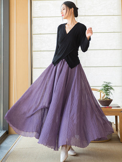 Original Loose Simple Linen Cotton Skirt