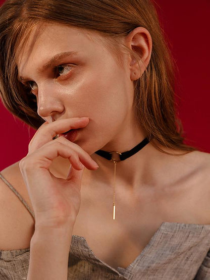 Fashion Black Rope Choker Neclace