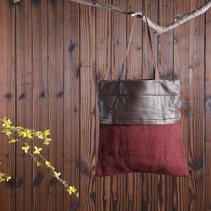 Casual Spliced Tote Women Shoulder Bag