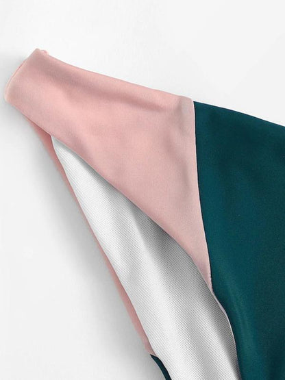 Two-color Bandeau Bikinis Swimwear