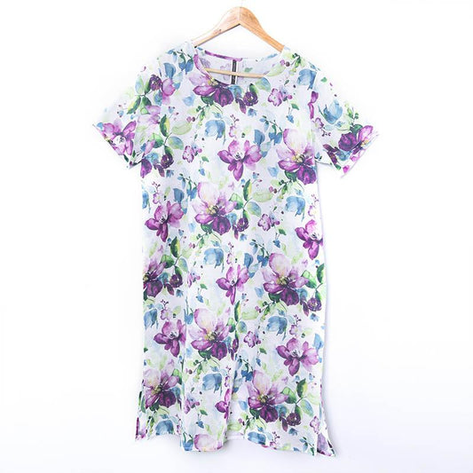 Printing Summer Women Floral Short Sleeve Dress