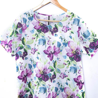 Printing Summer Women Floral Short Sleeve Dress