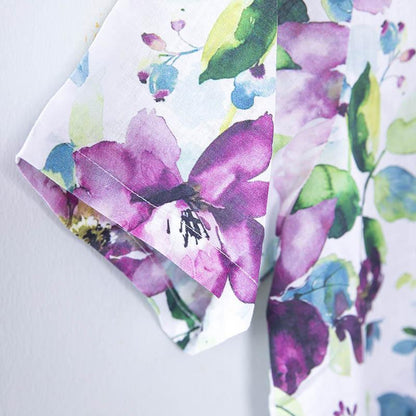 Printing Summer Women Floral Short Sleeve Dress