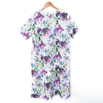 Printing Summer Women Floral Short Sleeve Dress