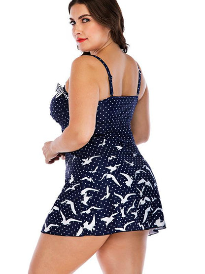Plus SIze Polka Dot Tankini Swimsuit