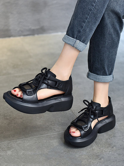 Original Casual Tied Hollow Platform Shoes