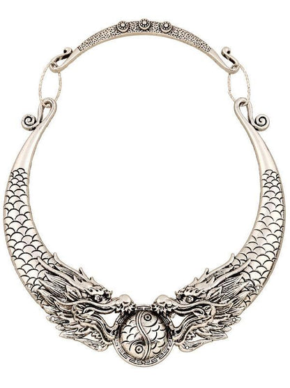 Vintage Two Dragons Frolicking With A  Necklaces Accessories