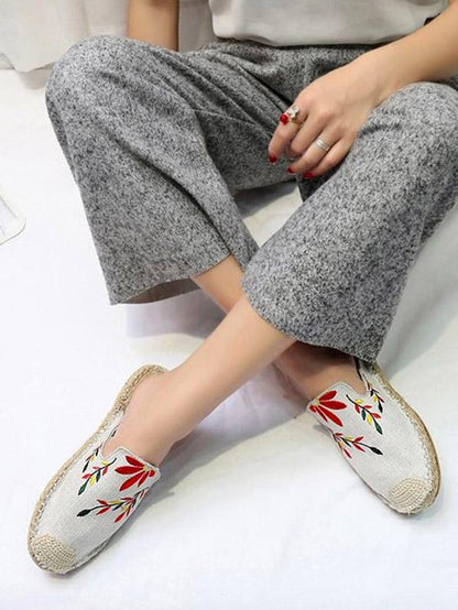 Line-soled Canvas Mules&Slides Shoes