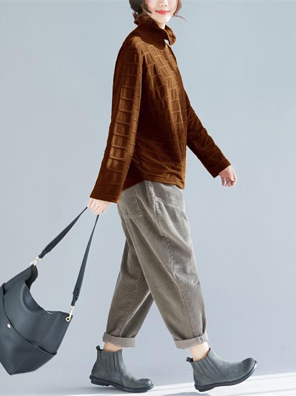 Original Solid High Collar Hoodies&Sweatshirts