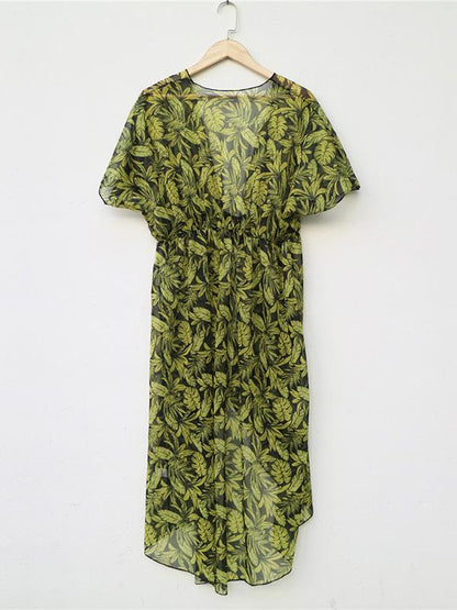 Batwing Sleeves Bandage Chiffon Cover-Ups Swimwear