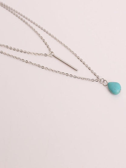 Simple Turquoise Alloy Necklaces Accessories