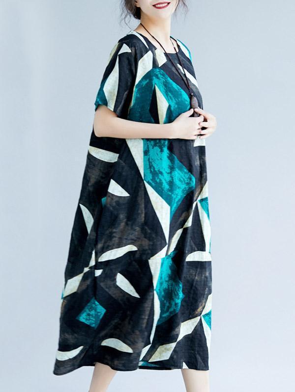 Original Printed Round-Neck Dress