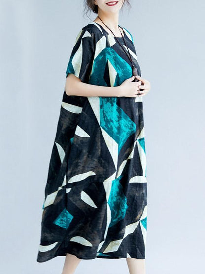 Original Printed Round-Neck Dress
