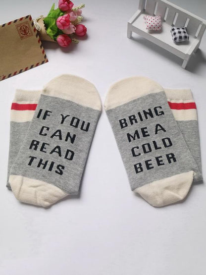 Usual  Alphabet Middle-tube Socks