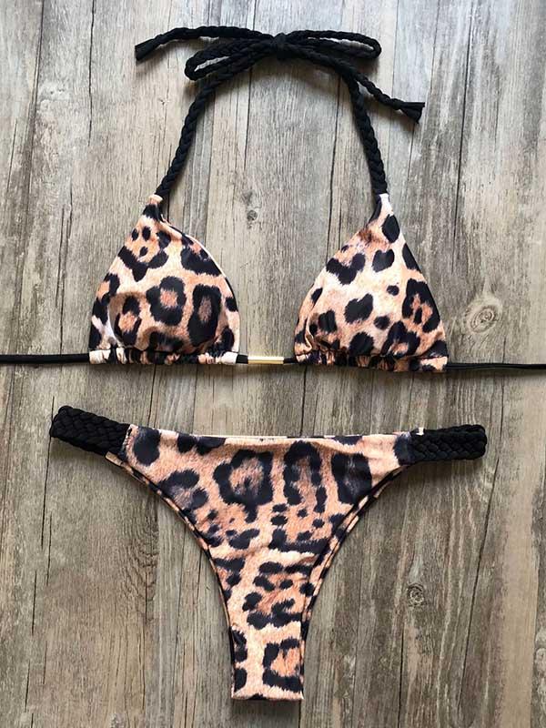 Printed Triangles Triangles Split Bikini Swimsuit