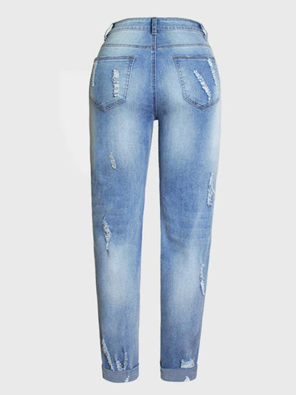Pretty Embroidered Jean Pants Bottoms