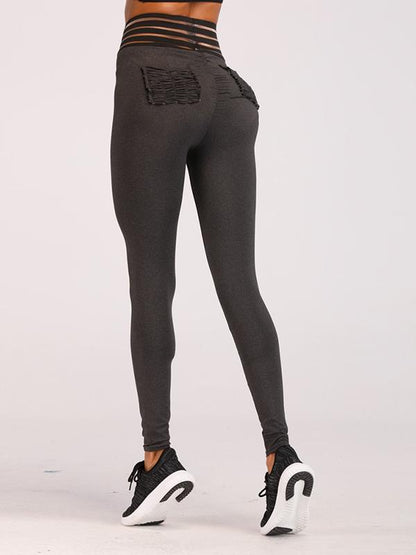 Solid High Waisted Sports Legings