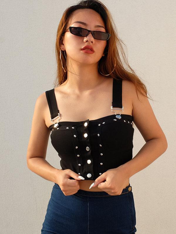 Fashion Sexy Straps Buckle Vest Top