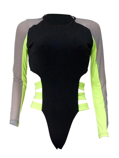 Contrast Backwards One Piece Swimsuit